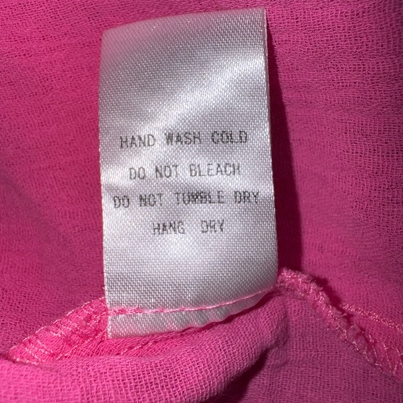 Day & Moon Bright Pink Button-Up crop gauzy bubble Shirt 100% cotton NWT Size M - Picture 14 of 14